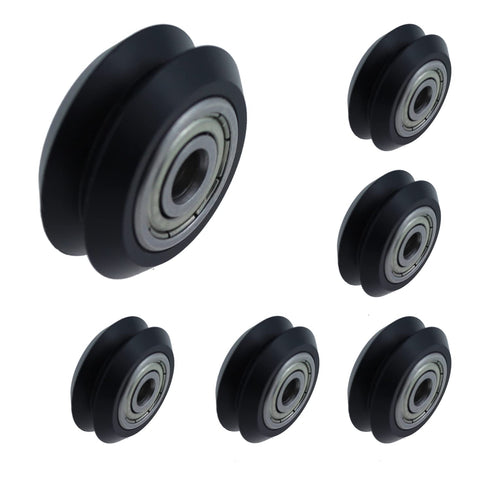 3D Printer V Slot Wheel SQXBK, 6PCS Gantry Wheel, POM Polycarbonate Roller for Ender 3, CR10, Artillery Sidewinder