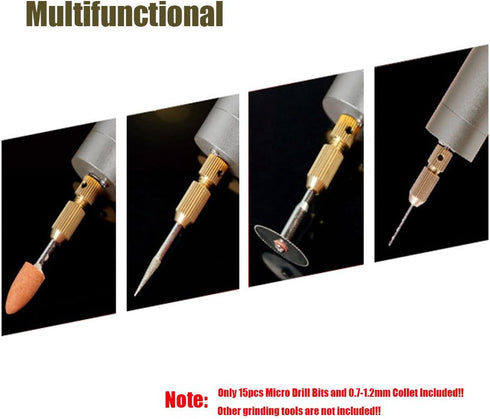 Yakamoz Mini Micro Electric Handheld Drill, 0.7-1.2mm, Portable with 15pcs Drill Bits, 2A Power Supply