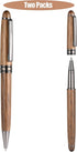 Wood Ballpoint Pen Set - 2 Pack, Fancy Wooden Pens and Rollerball Pen with 4 Extra Ink Refills