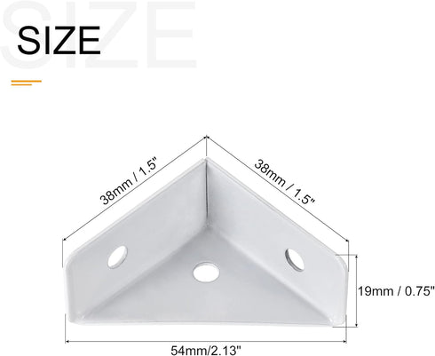 4Pcs 38mm 38mm, uxcell Angle Corner Brackets x Cold Rolled Steel Braces Joining Support with Screws for Desk Bed Edge