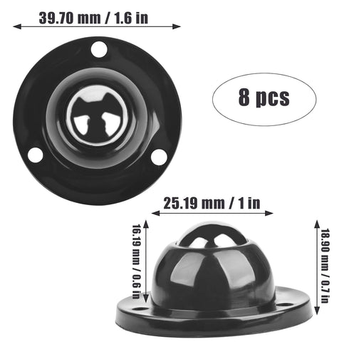 8 Pcs Mini Adhesive Caster Wheels 3/4 inch Appliance Wheels 360 Degree Rotation Stainless Steel Small Casters for Kitchen Appliance, Small Furniture or Small Containers, Load Capacity 55 LBS
