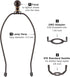 Bronze Lamp Shade Holder with Lamp Finials - 10 Inch, 2 Set Lamp Harp with 3/8 Standard Saddle, E26 Light Base UNO Fitter Adapter, Lamp Hardware for Table and Floor Lamps, Lamp Accessories and Parts by Qc