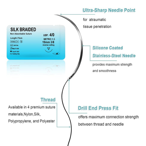 14 Suture Practice Kit for Medical Students, Large Silicone Pad Pre-Cut Wounds, Supplies for Vet/Nursing Students