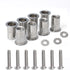 Woopais 1/4-20 3/4" 1/4-20 30-Set Stainless Steel Rivet Nuts and Bolts Button Head Socket Cap Screws Flat Washers