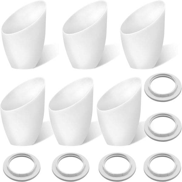 ZUDKSUY 6 Pcs White Horseshoe Lamp Shades (U-Shade) with 1.57" Hole, PE Plastic