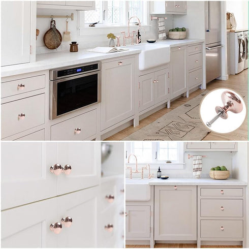4X Polished Chrome Cabinet Hardware Round Mushroom Knob Drawer Handles, 30mm/1.18" for Kitchen Cupboard