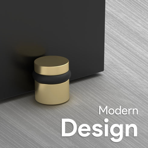 Mega Handles Floor Door Stopper - Gold Door Stopper, Wall Protector with Mounting Hardware Included - Satin Brass