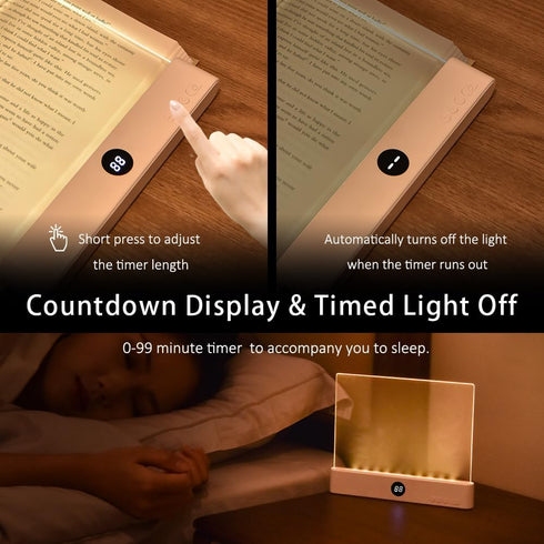 Dimmable 3 AVEKI Book Light, LED Reading Light Color Flat Book Lamp for Reading, Rechargeable Full Page Lights
