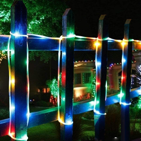 Solar Rope Lights, 39FT IP65 Waterproof Outdoor LED Copper Fairy String Tube Lights for Decoration