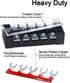 MILAPEAK Terminal Block and Strip, 10pcs (5 Sets) 5 Positions Dual Row 600V 15A Screw Terminal Strip Blocks with Cover