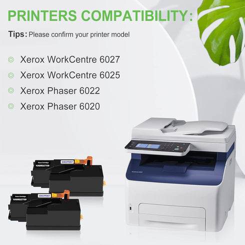 Phaser 6022 Compatible 6020 Toner Cartridge Replacement for Xerox WorkCentre 6027 6025, High Yield 2,000 Pages