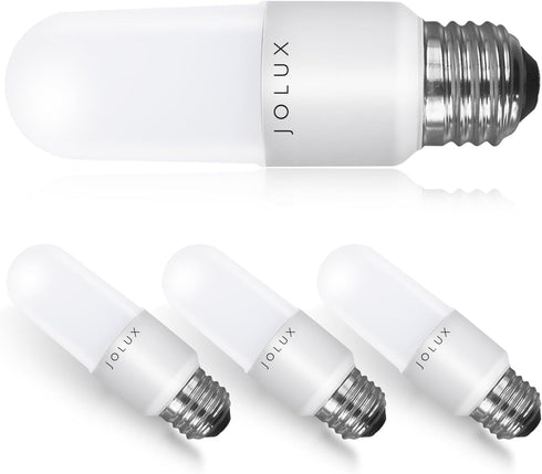 4 Pack LED Stick Light Bulbs, 40W Equivalent, Soft White (2700K), 650lm, Auto On/Off, Damp Rated, E26 Medium Base