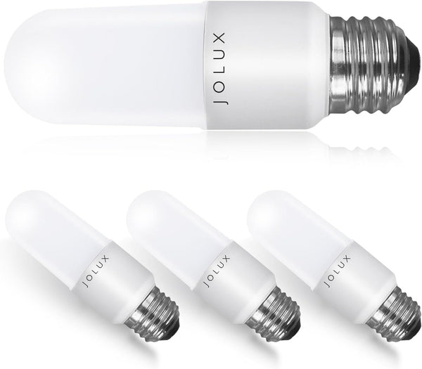 4 Pack LED Stick Light Bulbs, 40W Equivalent, Soft White (2700K), 650lm, Auto On/Off, Damp Rated, E26 Medium Base