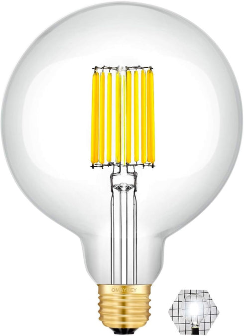OMAYKEY 12W Dimmable Oversize LED Globe Bulb 5000K Daylight White, 100W Equivalent