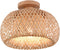 YeLEEiNO Ceiling Lights, Rattan Semi Flush Mount Ceiling Light, Mini Bamboo Ceiling