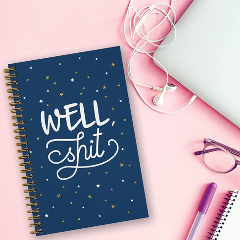 Softcover Well Sht Snarky Spiral Notebook/Journal, 5.5" x 8.5", 120 College Ruled Pages, Durable Gloss Cover