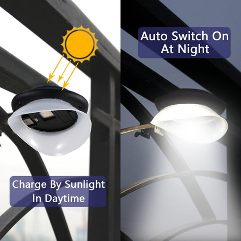 Solar Gutter Lights Outdoor, 9 LED, Super Bright, Waterproof Security Lights for Garden, Wall, Yard, Deck