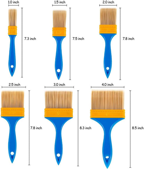 Chalk & Wax Paint Brush, 6PCS for Crafts, Walls & Furniture, Wax Brushes for Painting and Refinishing