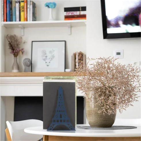School Supplies Schoolsupplies Tinplate Eiffel Tower Creative Bookshelf Metal Book Holder Stand Decorative Bookend