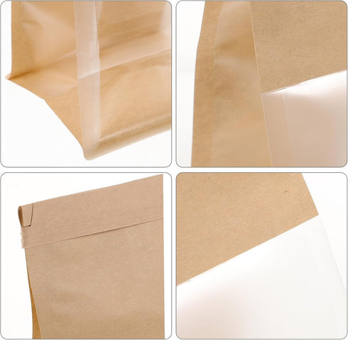 50pcs Packaging Window Small Bread Bags Kraft Paper Toast Pouches for Baking Bread Bakery Accessory Household Treat