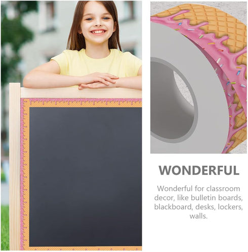 LUOZZY Ice Cream Bulletin Board Borders Stickers for School Classroom Offices