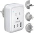 VINTAR European Travel Plug Adapter Kit, UK Power Adapter with 3 USB Ports & 2 American Outlets, Type C, G, H