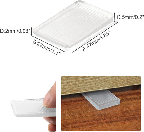 8 Pcs Clear Furniture Leveling Shims, Square Plastic Shims for Home Improvement (Transparent-Thin)