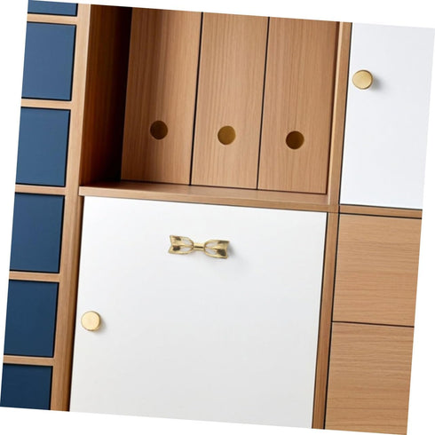 2sets ORFOFE Stylish Brass Bowknot Drawer Pulls Decorative Bow Dresser Knobs for Wardrobe Cabinet and Bedside Table