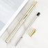 Gullor 6 Pieces Glitter Metal Black Ink Retractable Ballpoint Pen - Bling Rose Gold Clip for Office