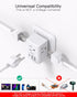 Switzerland Travel Plug Adapter: Swiss Outlet Adapter with 3 Outlets, 3 USB Charging Ports (1 USB C), Travel Essentials
