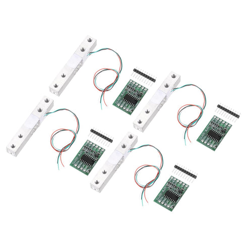 MECCANIXITY 4 Set Digital Load Cell Weight Sensor, 5KG + HX711 Module for DIY Portable Electronic Kitchen Scale