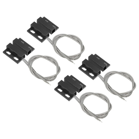 PATIKIL 4 Pack Magnetic Reed Switch NO Wired Surface-Mounted Contact Switch for Door Window, Black