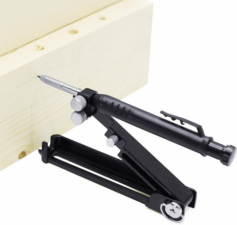 Woodworking Graffiti Tools, Aluminum Measuring Pencils, DIY Markers with Deep Holes and Adjustable Gauges