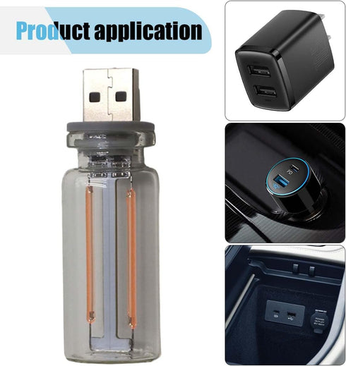 KITUREK USB LED Atmosphere Light, Plug-in USB Ambient Retro Lamps, Mini LED Car Interface Charging Night Light