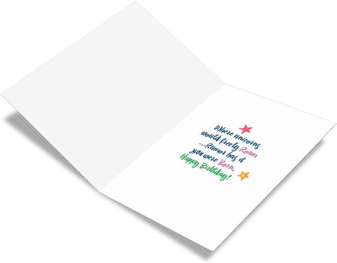 NobleWorks Funny Happy Birthday Card with Envelope, Colorful Humor Note, Long Ago and Far Away C6894BDG