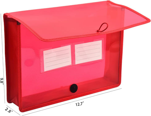 Expanding File Folder Document Organizer, Elastic Cord & Button Closure, Letter Size, 2.8" Expansion, 5 Pack for Home