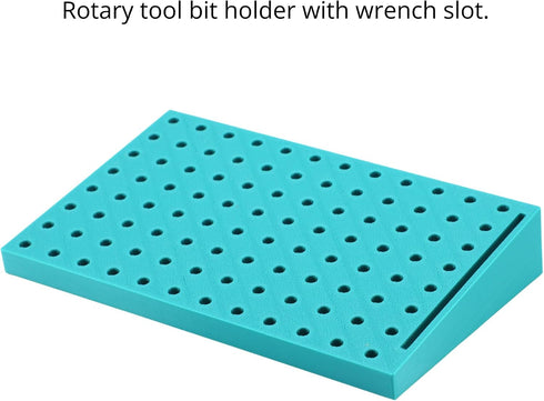 Gadget Ray 96 1/8 3/32 Rotary Tool Bit Holder Organizer, Hole Burr Storage Block for in and in Shank Bits, Compatible