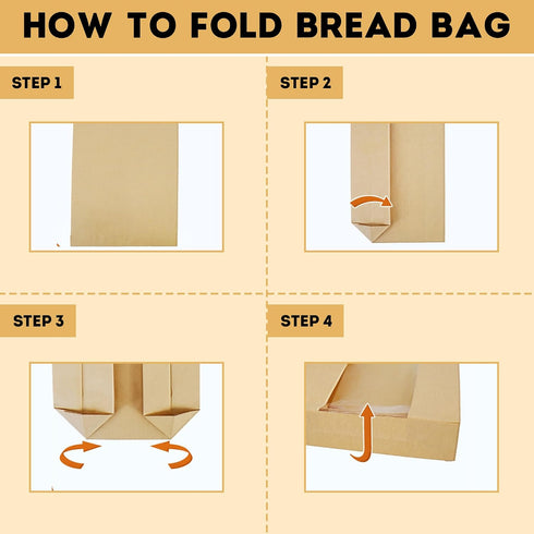 50 Sourdough Bread Bags For Homemade Loaf Kraft Brown Paper Bread Bags with Window and Square Bottom Large Bakery Bag
