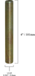 Creative Hobbies ELY1097 Steel All Thread Lamp Pipe Nipples, 4 Inch Long, Yellow Zinc Coated, Pack of 10 Pieces
