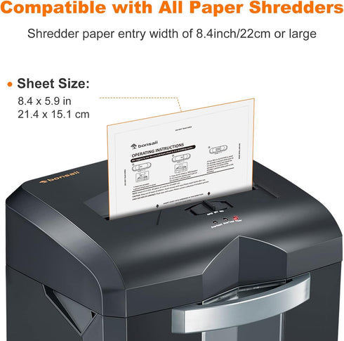 bonsaii Sheets,12-Pack (8.4 5.9 inch/Piece) Paper Shredder Lubricant x