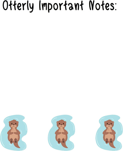 Butler in the Home Sticky Notes 3 Pack, 3"x3", 50 Sheets/Pad, Otter - Otterly Important Cute Memo Note Pads