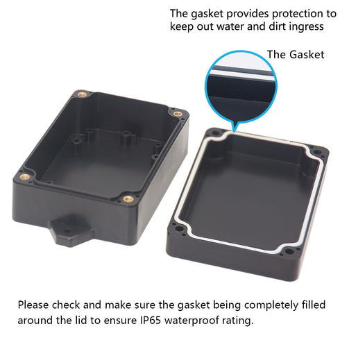 Zulkit Junction Box, ABS Plastic Dustproof Waterproof IP65 Universal Electrical Boxes, Black 3.94 x 2.68 x 1.57 Inch
