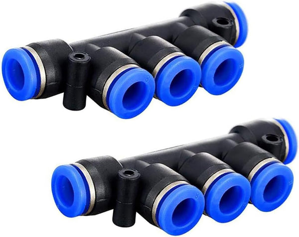 PK-8(8mm) OD Quick Release Connectors Manifold, 20 PCS Inline Manifold Union Fittings, Pneumatic Push Fittings