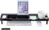 MyGift Modern Desktop Organizer Tray, Premium Translucent Dark Gray Acrylic and Solid Wood Over Keyboard Office Desk