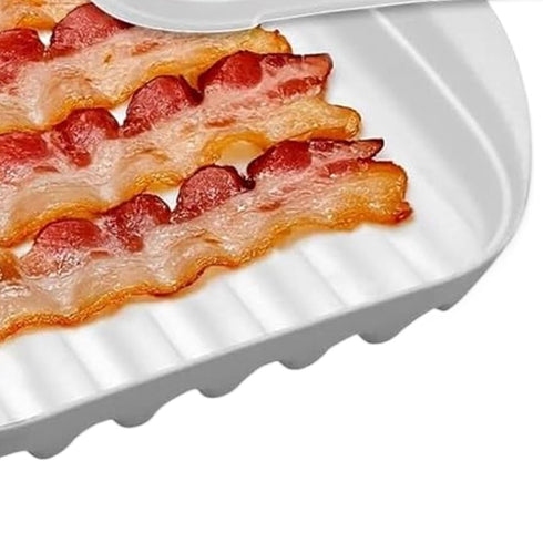 Generic 2724.5cm, Microwave Bacon Tray, Heat-Resistant Material, Non-Sticky Food Grade Cookware, Bacon Cooker, Easy