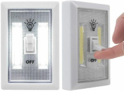 NATEFEMIN Mini PVC COB LED Lamp Switch Wall Night Lights Battery Operated Cabinet Garage Light Bedside Lamp Aisle
