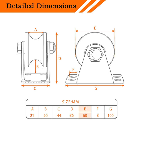Heavy Duty Large 68 mm Pulley Wheel, Duplex Bearings Inside, Wall Mounted Industrial Rope Pulley for Lifting, 1 Pack
