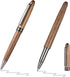 Wood Ballpoint Pen Set - 2 Pack, Fancy Wooden Pens and Rollerball Pen with 4 Extra Ink Refills