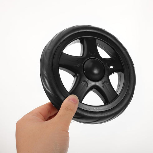 2-pack Luxshiny Rolling Cart Wheels, Black Plastic Replacement Wheels for Folding Shopping Carts, Universal Utility