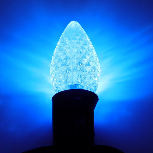 C7 LED Christmas Light Bulbs - 25 Pack Blue - 0.5W for Outdoor String Lights, Holiday Decoration